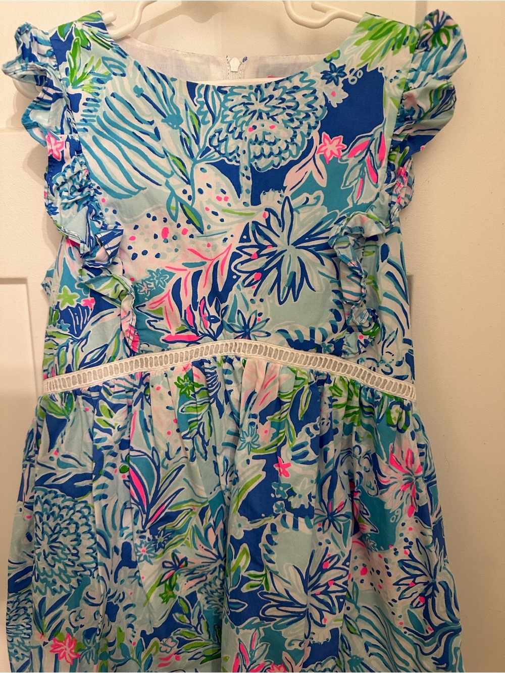 Lilly Pulitzer Pink & Blue Tropical Print Dress (Blue, Green, Pink)